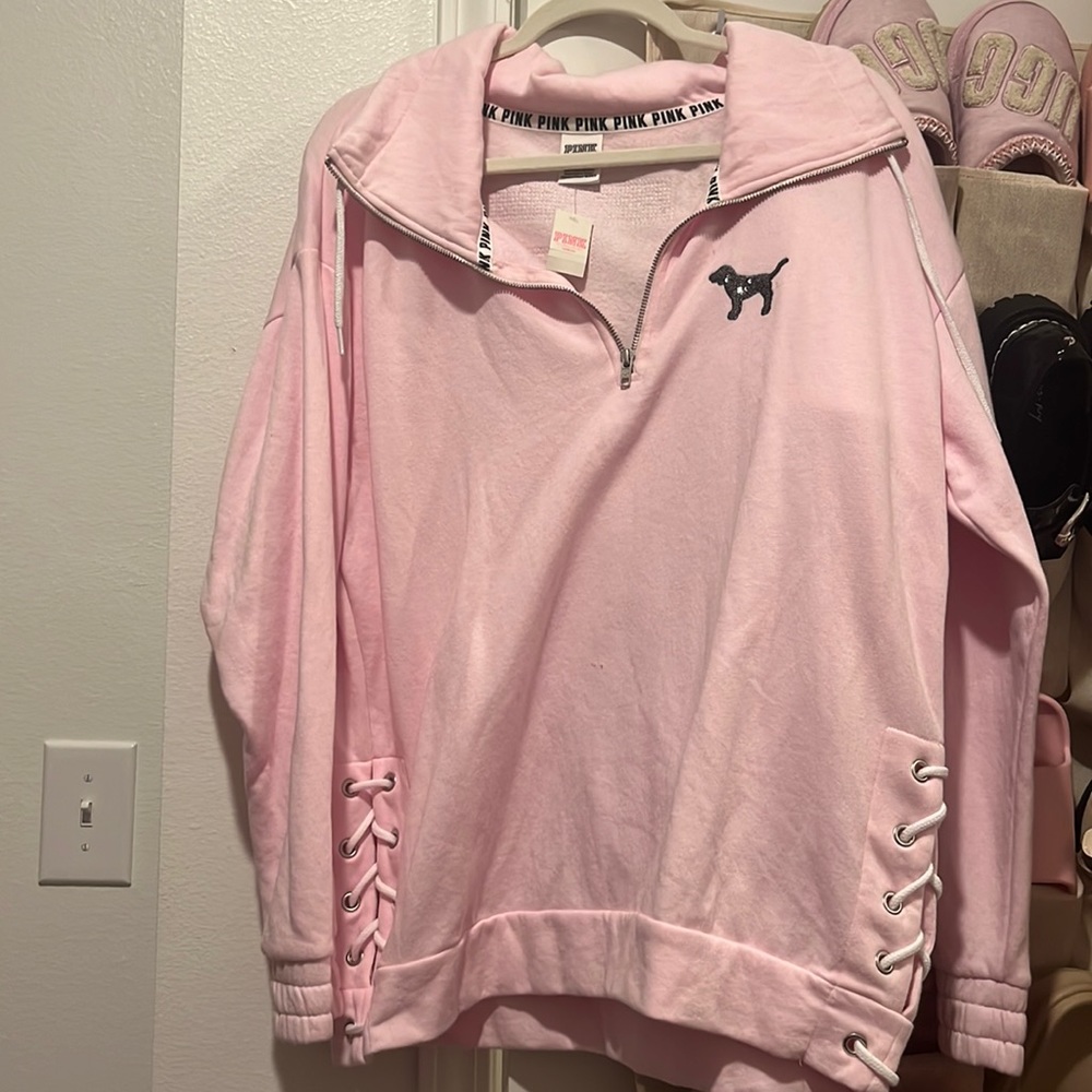Victoria secret pink  quarter zip up sweater